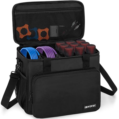 IBVIVIC 9 Slots Wireless Microphone Case, Microphone Carry Travel Bag | Mic Storage Bag with Shoulder Strap for Singing Party, Karaoke, Travel, Performances - size: 9 Slots