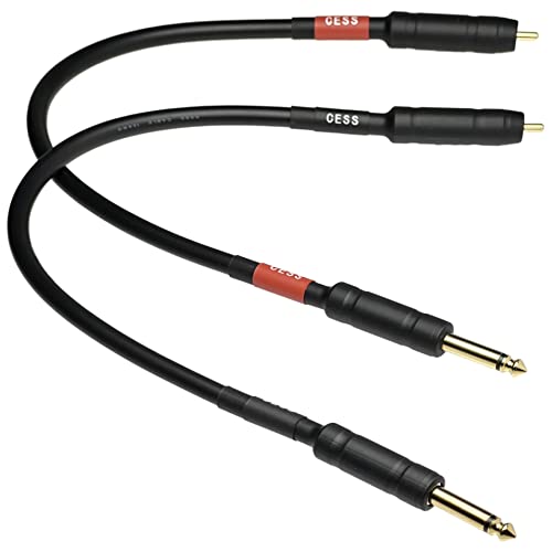 CNCESS CESS-112-1f RCA to 1/4" TS Audio Patch Cable, 12 Gauge, 2 Cables (1 Foot) - size: 1 Foot