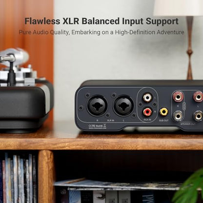 Fosi Audio ZA3 Balanced Stereo Amplifier Home Audio Component Mini 2 Channel Mono Amp TPA3255 for Subwoofer Desktop Home Theater Bookshelf Tower Floorstanding Passive Speakers with 48V Power Supply