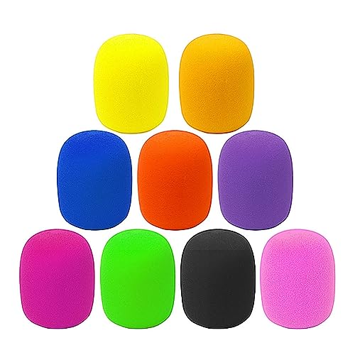 10 Pcs Large Microphone Foam Covers Small Microphone Windscreens Microphone Protective Covers for Standard Handheld Microphones