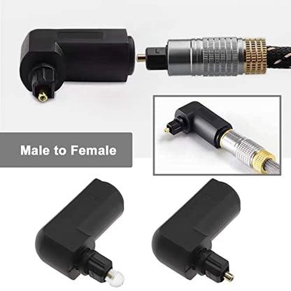 ECSiNG 2Pcs Optical 90° Right Angle Adapter Optical Audio Connector Adapter Electrical Accessories for HDTV Home Theater System Sound Bar 33.5mm