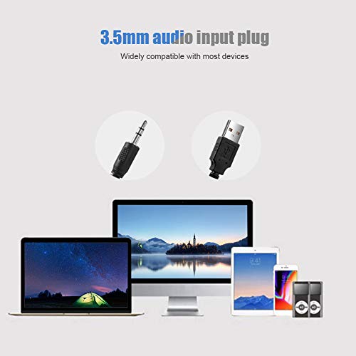 HERCHR USB Speaker Bar Computer Speaker for Desktop, Laptop, PC Speaker Small Soundbar with AUX/USB Connection Portable Mini Sound Bar(White) - color: White