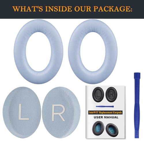SOULWIT Earpads for Bose (QC45/QC SE/QC Wireless) - Moonstone Blue - color: Moonstone Blue