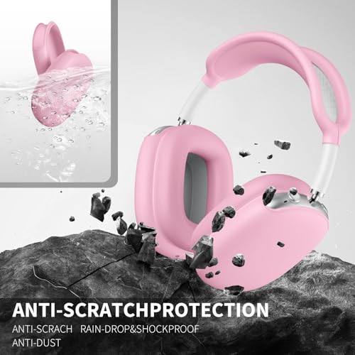 Maxjoy for AirPods Max Case, Soft Silicone Ear Cups Cover/Ear Pad Case Cover/Headband for AirPods Max Headphones, Anti-Scratch Accessories Protective, Pink1 - color: Deep Pink