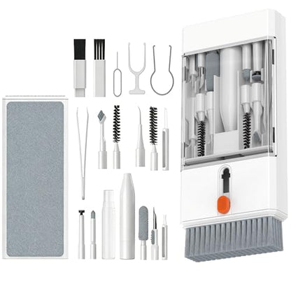 22 in 1 Precision Cleaning Kit – Professional Electronic Cleaning kit Cleaning Tools for Phone, airPods Headset, Keyboards, Cameras, Laptop & More - color: white
