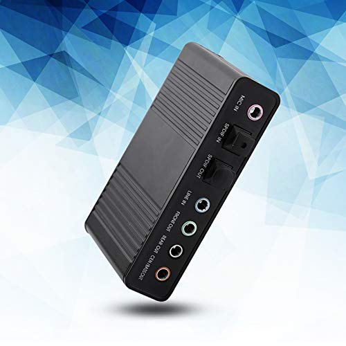 USB 2.0 External Sound Card, 6 Channel External Audio Adapter with SPDIF, Audio Sound Card Adapter for PC Laptop Recording, Plug and Play