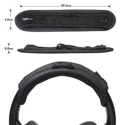 Adhiper Headphone Headband Cushion Cover for Pioneer DJ HDJ-X5, X7, X10, CUE1 & V-Moda Crossfade 2/3, M-10/M-100, LP/LP2 Headphones, 6mm Thick Soft Cover for Pressure Relief, with Hanging Loop