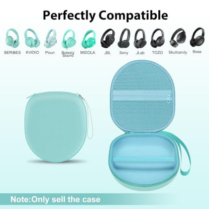 Headphone Headset Case Compatible with BERIBES/JLab JBuds Lux ANC/KVIDIO/JBL/Sony/Soundcore by Anker Wireless On-Ear Headphones, Green - color: Mint Green