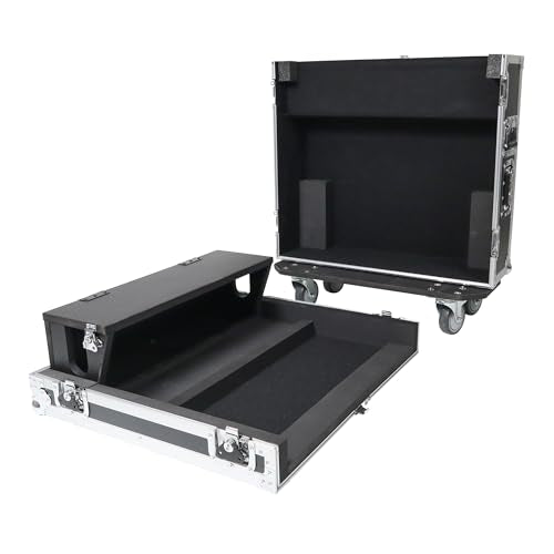 ProX XS-AHQU24DHW ATA Digital Audio Mixer Flight Case for Allen and Heath QU-24 Console with Doghouse compartment and Caster wheels