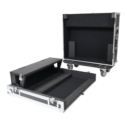 ProX XS-AHQU24DHW ATA Digital Audio Mixer Flight Case for Allen and Heath QU-24 Console with Doghouse compartment and Caster wheels