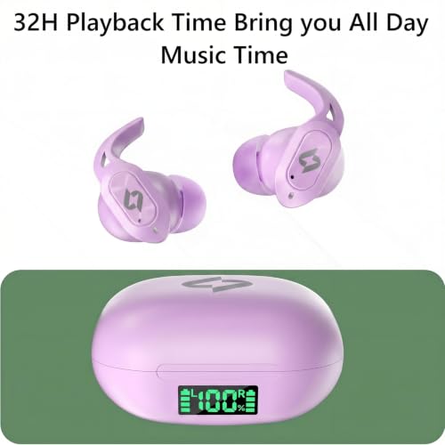 Wireless Earbuds Bluetooth Headphone Built in Mic Stereo Bass 64H Playback