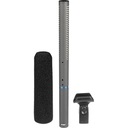Audio-Technica AT897 Line/Gradient Shotgun Condenser Microphone | XLR-3M connector with supercardioid polar pattern and low-cut switch for video, broadcast and long-range audio