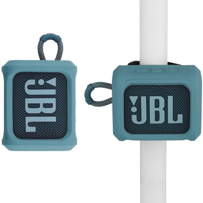 Silicone Case for JBL Go 3 Portable Speaker with Removable Strap for Bike Golf Cart Travel Carrying Case Protective Sleeve Speaker Cover (Sky Blue) - color: Sky Blue