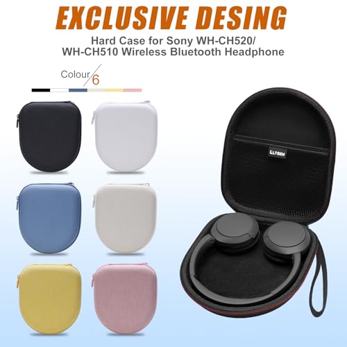 Case for Sony WH-CH520 Wireless Headphones Black | Hard Carrying Travel Case for Sony WH-CH520 Wireless Headphones - color: Black