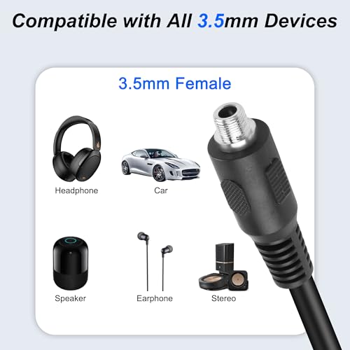 MEIRIYFA 3.5mm TRRS Female to D-Type Panel Mount Audio Extension Cable | 3.5mm 1/8" TRRS to D-Type Female 4 Pole Plug Stereo Headphone Cable for Headset ,Laptop, Microphone-53CM (3.5MM TRRS Female) - style: 3.5MM TRRS Female