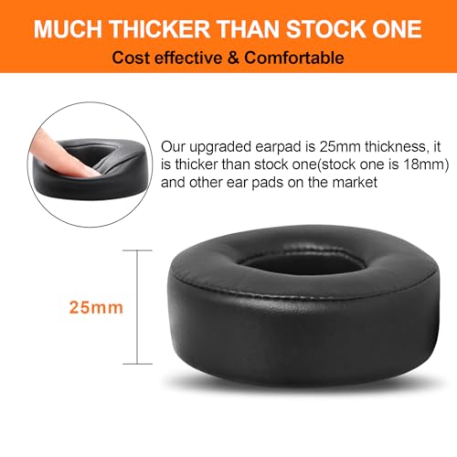 Gvoears Replacement Ear Pads for Beats Solo 2 & 3 Headphones Ear Cushions | Stronger Adhesive, Added Memory Foam Thickness (Black) - color: Black