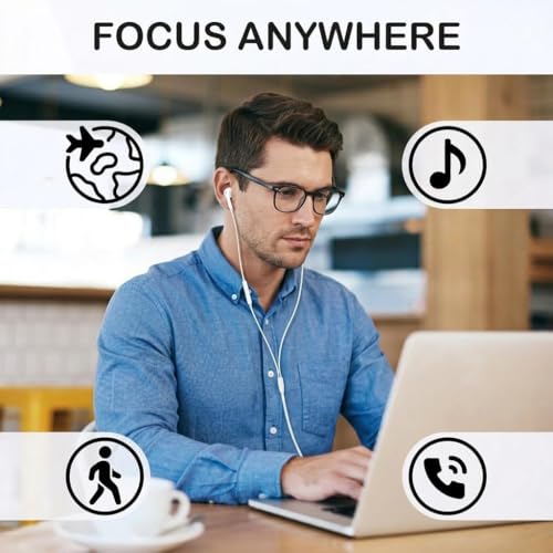 2 Packs Wired Earbuds with Microphone & Volume Control, in-Ear 3.5mm Jack Stereo Sound, Noise-Isolating Earphones for Music,Universal Compatibility for Most Devices, Black & White