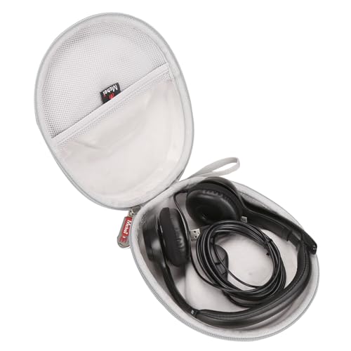 Mchoi Hard Protable Case Fits for Logitech H390 / Logitech Zone 301 Wired Headset, Case Only, Gray - color: Gray