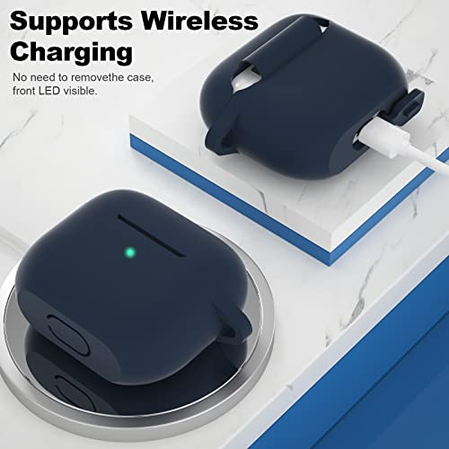 Compatible with AirPods 3 Case, Protective Silicone Cover for AirPods 3rd Generation Case 2021, Wireless Charging - Dark Blue - color: A-Dark Blue