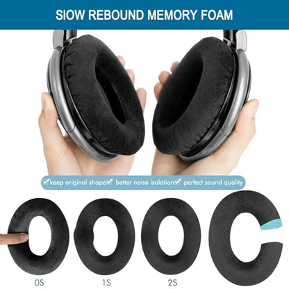 GEVO Earpads for Sennheiser HD650/HD600/HD660S/HD545/HD525/HD535 Headphones, Velour Ear Pads Cushions Replacement for Massdrop X HD6XX/HD58X and HD580/HD565 Jubilee Headset (Velour Black) - color: Velour Black