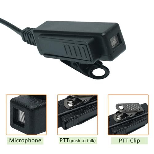 10 Pack Walkie Talkie Earpiece Headset with MIC PTT ，C-Shape | Compatible with Baofeng UV-5R BF-888S BF-F8HP BF-F9 Kenwood TK-2107 TK-3107 H777 RT7 RT21 Two Way Radios