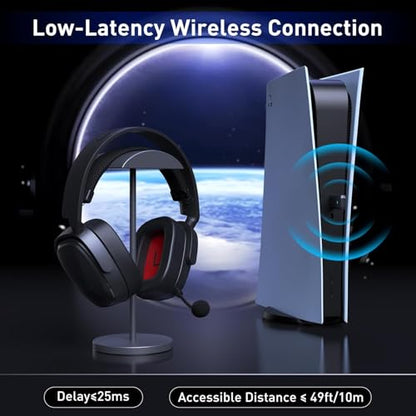 SENZER X100 Wireless Gaming Headset with Mic for PC PS4 PS5 Nintendo Switch Wired for Xbox One, Bluetooth, 40+ Hrs Stereo Sound, Comfortable Gaming Headphones, Customized Side Plates