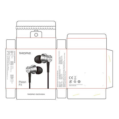 1MORE E1009-SV Piston Fit in-Ear Earphones Fashion Durable Headphones with 4 Color Options, Noise Isolation, Pure Sound, Phone Control with Mic for Smartphones/PC/Tablet, Silver - color: Silver