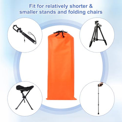 2 Pcs 24 x 10 Inch Tripod Monopod Case Bag, Oxford Cloth Foldable Tripod Carrying Case Bag with Drawstring, Fits Speaker/Light Stand/Studio/Outdoor/Travel/Camping, Orange - size: 24x10 Inch