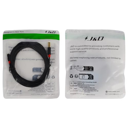 J&D 3.5mm to 1/4 Headphone Adapter Cable, Gold Plated Audiowave Series 3.5mm 1/8 inch Female TRS to 6.35mm 1/4 inch Male TRS Stereo Audio Cable for Mixer Guitar Piano Amplifier Speaker, 15FT - size: 15 Feet