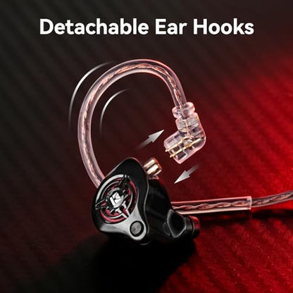 2026 Latest erabuds,KBEAR BK1 Wired Gaming Earbuds,10mm Single DD in Ear Monitor,HiFi Headset Wired Earbuds IEM Earphones with Detachable Cable for Gaming/Music/Video (Black, 3.5 with mic) - color: B