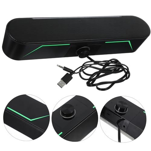balacoo Desktop Soundbar Speaker for Computer, Slim LED Light Bar