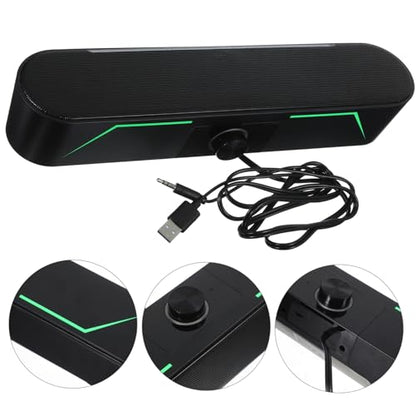 balacoo Desktop Soundbar Speaker for Computer, Slim LED Light Bar