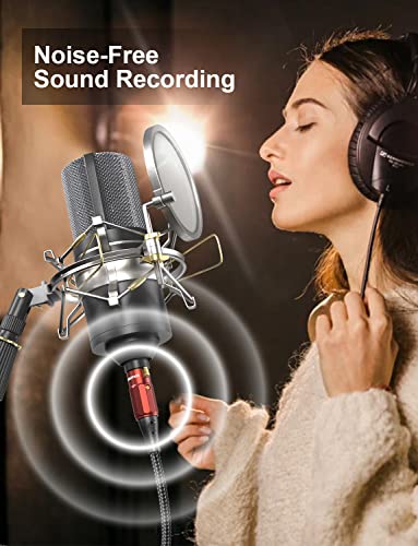 XLR Cable 25FT, XLR Microphone Cable Male to Female | Professional Balanced Audio Cable with 99.99% OFC, 24K Gold Plated Connectors for Mic, Mixer, Speaker, Studio Recording - size: 25FT