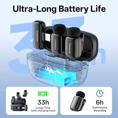 2 Sets Mini Wireless Microphone for iPhone ipad Android - color: 2 Sets(4TX+1 C RX+2 Lightning RX+2 Charging Case)