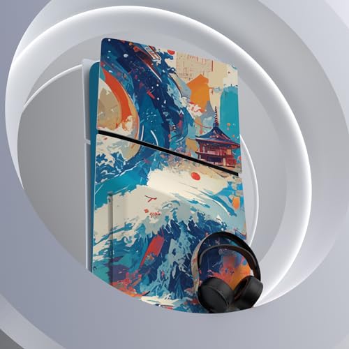 PlayVital Full Set Skin Sticker for ps5 Slim Console Disc Edition (The New Smaller Design), Vinyl Skin Decal Cover for ps5 Controller & Headset & Charging Station - Dragon's Elysium - color: Dragon's Elysium