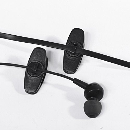 BBTO 20 Pieces Clips for Earphone Wire 360 Degree Rotate Black Earphone Cable Clothing Clip for Fixing Headphone Wire (1.18 Inches)