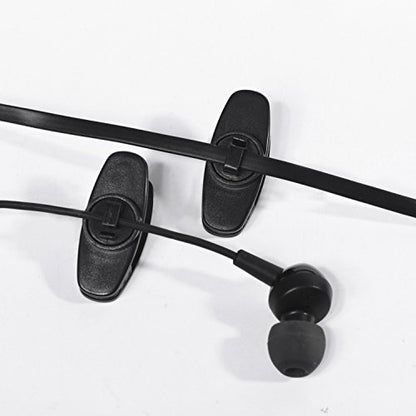 BBTO 20 Pieces Clips for Earphone Wire 360 Degree Rotate Black Earphone Cable Clothing Clip for Fixing Headphone Wire (1.18 Inches)