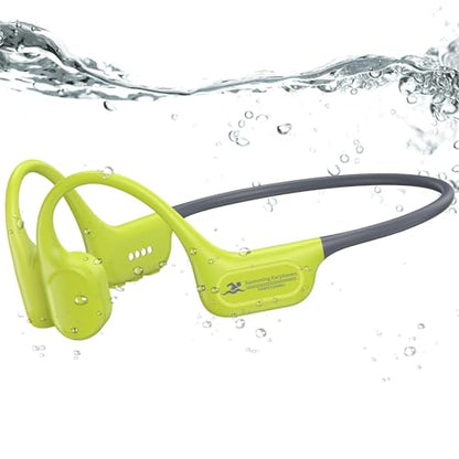 Full-Coverage Liquid Silicone Swimming Headphones, IP68 Waterproof Underwater Headphones, Bluetooth 6.0&MP3 with 32GB Memory Card, Soft/Skin-Comfortable Open Ear Bone Conduction Swim Earbuds