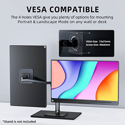 UPERFECT Portable Monitor, 15.6" IPS 1920X1080 FHD Eye Care Travel Screen | USB C, HDMI, Dual Speaker, VESA, Gaming Monitor, External Monitor for Laptop PC Phone w/Case - size: 15.6