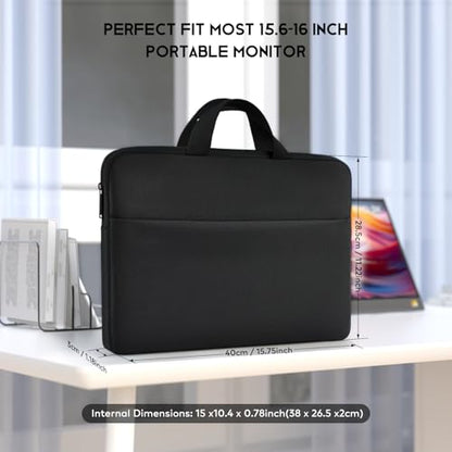 Portable Monitor Case, 15.6-16.1 inch Monitor Sleeve Carrying Bag Compatible with MNN KYY Innoview ASUS Zenscreen 15.6" 16" Portable Display Monitors - size: 15.6-16.1 Inch