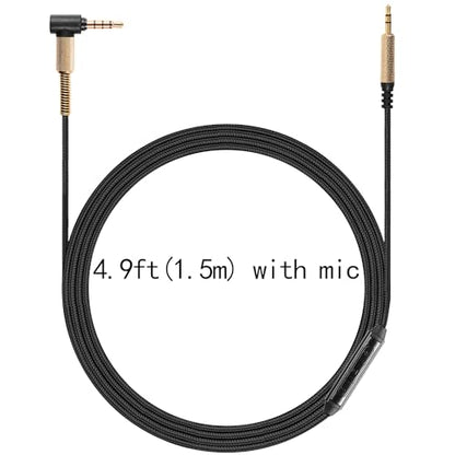 Studio3 Audio Cable Replacement for Beats Solo3 Solo4 Solo PRO Marshall Major3 Major4 Headsets, in-line Mic Volume Control Headphone Cord 3.5mm 4.9ft - size: 4.9ft w/mic