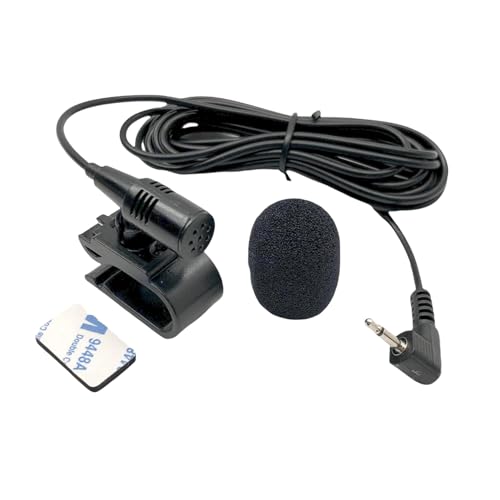 3.5mm Plug Microphone Compatible Replacement for Kenwood DDX DMX DNX DNR DPX KDC KMM Series Car Stereo – Handsfree External Mic for Bluetooth Calling and Navigation Use with 9FT Cable