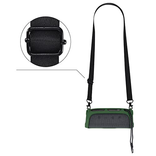 Silicone Protective Cover Frame Case Skin for JBL FLIP Essential 2 Bluetooth Speaker Shell Sleeve Hand Bag Shoulder Case Box Accessories - color: Green