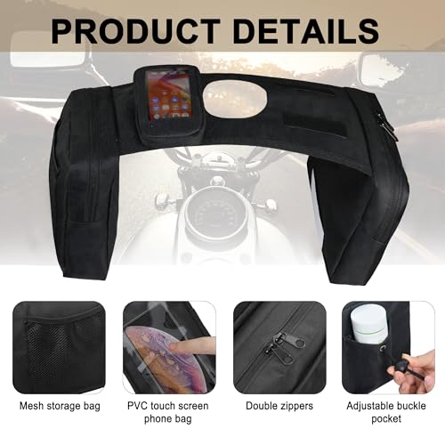 MYDAYS ATV Saddle Bag,Cargo Tank Phone Bag Storage Luggage for ATV UTV Snowmobile Motorcycle (Black1) - color: Black1