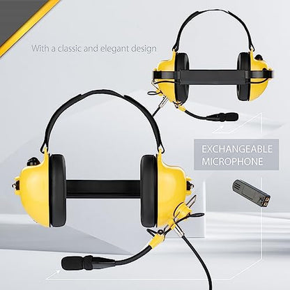 Arrowmax AHDH0032-YW-M1 Noise Cancelling Headset Compatible with Motorola CP200D CP100D R2 DEP450 BPR40D CP200 CP185 BPR40 Yaesu FT-65 FT-25 FT-4X/V XiR P3688