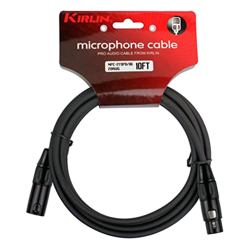 Kirlin Cable MPC-270-25/BK - 25 feet - XLR Male to XLR Female Microphone Cable Black PVC Jacket - size: 25 feet