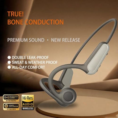AYI True Bone Conduction Bluetooth Headphones Open Ear Headset Painless Wear Stereo Earphone 11H Playtime Lightweight Stable & Comfortable Sports Headphone for Driving Bicycling Running Skiing-White - color: B8 White