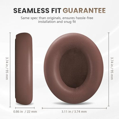 Studio Pro Headphone Ear Pads, Replacement Earpads/Cushions for Beats Studio Pro, with Premium Protein Leather, Resilient Memory Foam, Added Thickness - color: Deep-Brown