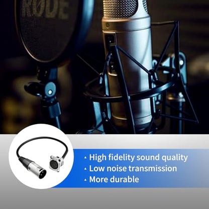 for XLR Panel Mount XLR Plate Solderless 3 Pin Patch Bay Cable (F to M) | [New Version 2026],for Audio Equipment, Mixers, Studio, Box Connector, Studio, Wall Plate Solderless With Screws Nuts - style: F to M