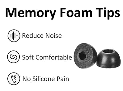 Ear Hooks Memory Foam Ear Tips Kits Compatible with Beats Studio Buds, Anti-Slip Comfortable Noise Reduce Double Flange Eartips Accessories Compatible with Beats Studio Buds Black L/M/S